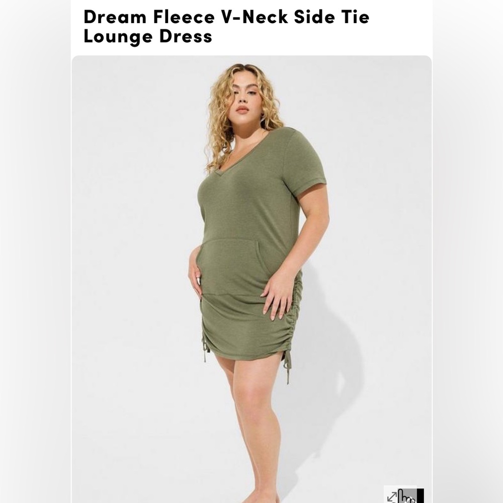 Olive fleece dress